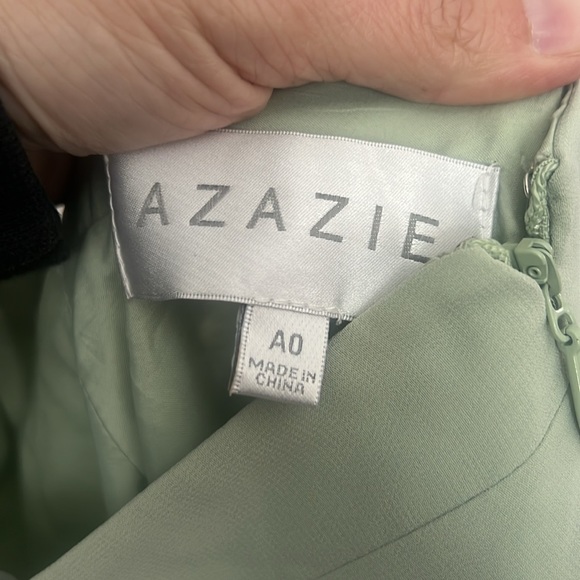 AZAZIE CLARICE A-Line Halter Chiffon Floor-Length Dress Agave Sz A0 NWT ◼️ - Picture 12 of 13